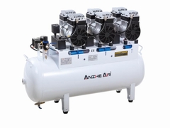 Compressor de ar silencioso de 90L Compressor de ar dental sem óleo de 2500W