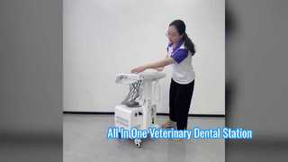 Unidade odontológica veterinária portátil com compressor de ar embutido, ultrassônico, luz de cura LED alta