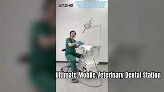 Estação de tratamento odontológico veterinário móvel versão Panda com lâmpada de 8 luzes | Modelo AP201-5