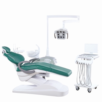 Cadeira de Tratamento Dentário de Cor Cinza Unidade de Instrumento Móvel Design Cadeira Dentária Com Memórias