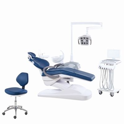 Cadeira de Tratamento Dentário de Cor Cinza Unidade de Instrumento Móvel Design Cadeira Dentária Com Memórias