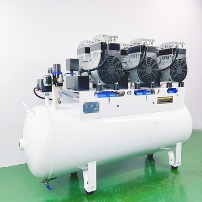 Compressor de ar silencioso de 90L Compressor de ar dental de 2500W livre de óleo usado para 6 cadeiras dentárias