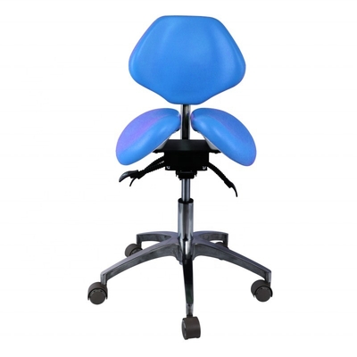 Cadeira de barbeiro de cor azul Cadeira de cadeira dental confortável de sela dupla