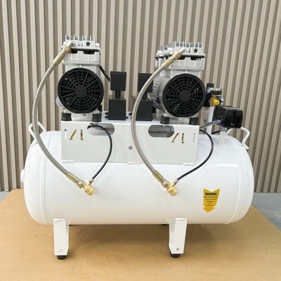 Compressor de bomba de vácuo dental de 1100W 60L Compressor de ar duplo dental OEM/ODM de baixo ruído