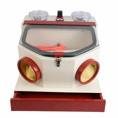 Large Window Twin Pen Dental Sandblaster Com Caixa Equipamento de Laboratório Dental Poderoso