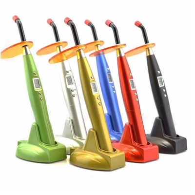 Caneta de cura dental sem fio Design de arco-íris colorido LED 10S Luz de cura dental de plástico