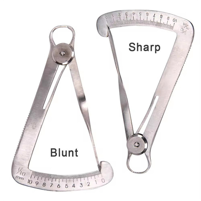 0-10mm Crown Spring Caliper Brackets Dental de aço inoxidável Gauge Linear de aço