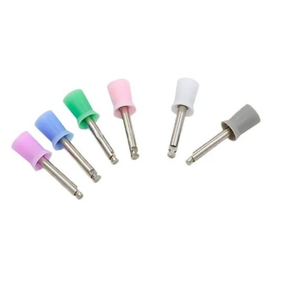 100pcs/caixa Prophy Dental Brush Polido de borracha colorida Prophy Dental Cup