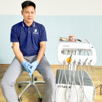 Trolley Dental Móvel Tudo em Uma Unidade Dental Móvel Com Compressor