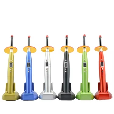 Lâmpada de cura dentária LED Corpo de plástico Design colorido Lâmpada de cura dentária sem fio
