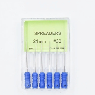 Endodônticos Dentários Finger Spreaders 21/25mm de aço inoxidável de uso manual Endodônticos de canais de raízes File Dental Spreaders
