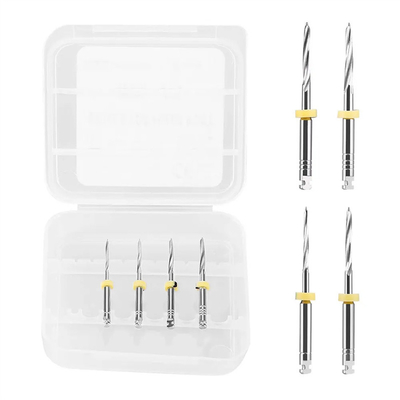Dentário de aço inoxidável Metal Drills Dental Bur Reamers para Fibra Post Dental Clinic Laboratório Material Dental Root Canal Drills