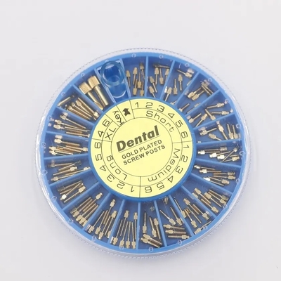 Tratamento Utilização de parafuso dental de aço inoxidável Post Instrumento Dental Endodontic assorted parafuso revestido de ouro Post 120pcs por caixa