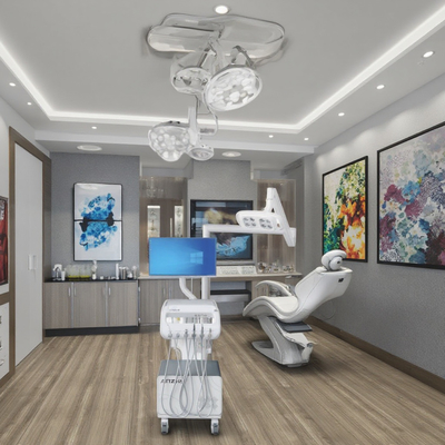 Carrinho móvel médico de fábrica Carrinho portátil de turbina dental Unidade Anzhe Carrinho de assistente dental com compressor de 550W