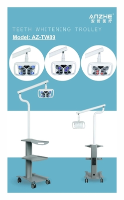 Máquina de branqueamento de dentes de alta eficiência Azul Vermelho Roxo Roxo 3 cores Dentes Dentários Branqueamento de Luz com Carrinho Móvel