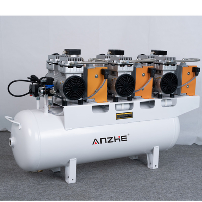 3.5HP Compressor de ar dental sem óleo com secador de ar 3 motor Compressor de ar de baixo ruído 65dB para uso médico