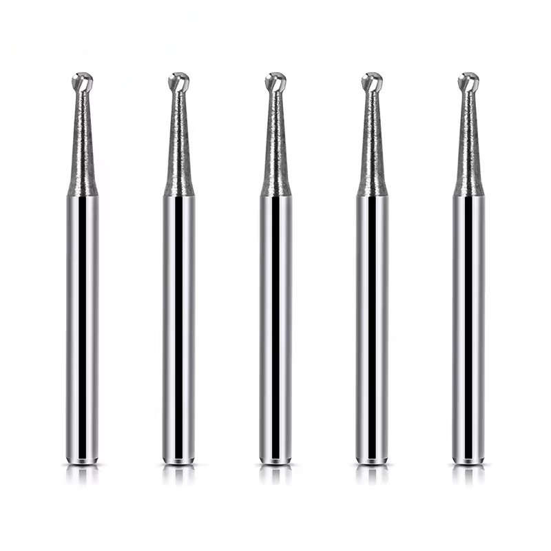 10pcs/ Caixa Polido Médico Bur Tungstênio Dental Carbide Bur Bola Forma Carbide Burs Para Dentadura