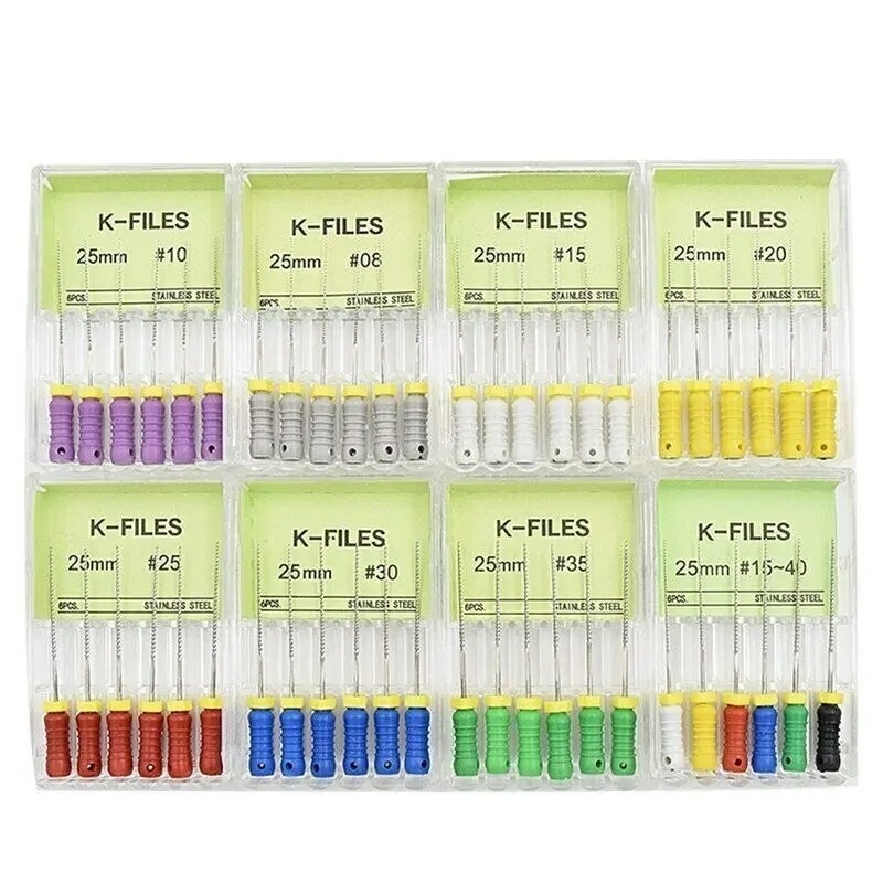 6pcs / caixa canal radicular K arquivos endôntico tratamento dental Endo arquivos Niti Dental K arquivo