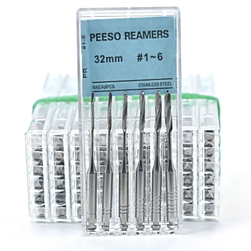 Instrumento de canal radicular endodôntico dentário 32 mm Dental Pesso Reamers para ampliação da porção cervical