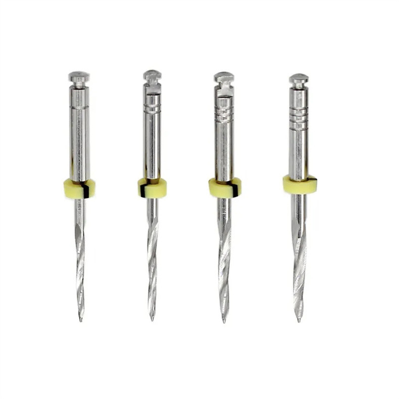 Dentário de aço inoxidável Metal Drills Dental Bur Reamers para Fibra Post Dental Clinic Laboratório Material Dental Root Canal Drills