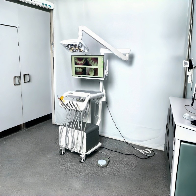 Caminhão Dental de luxo Trolley Dental Movable Treatment Desk Unidade Dental Portátil com Lâmpada LED de Branqueamento de Dentes