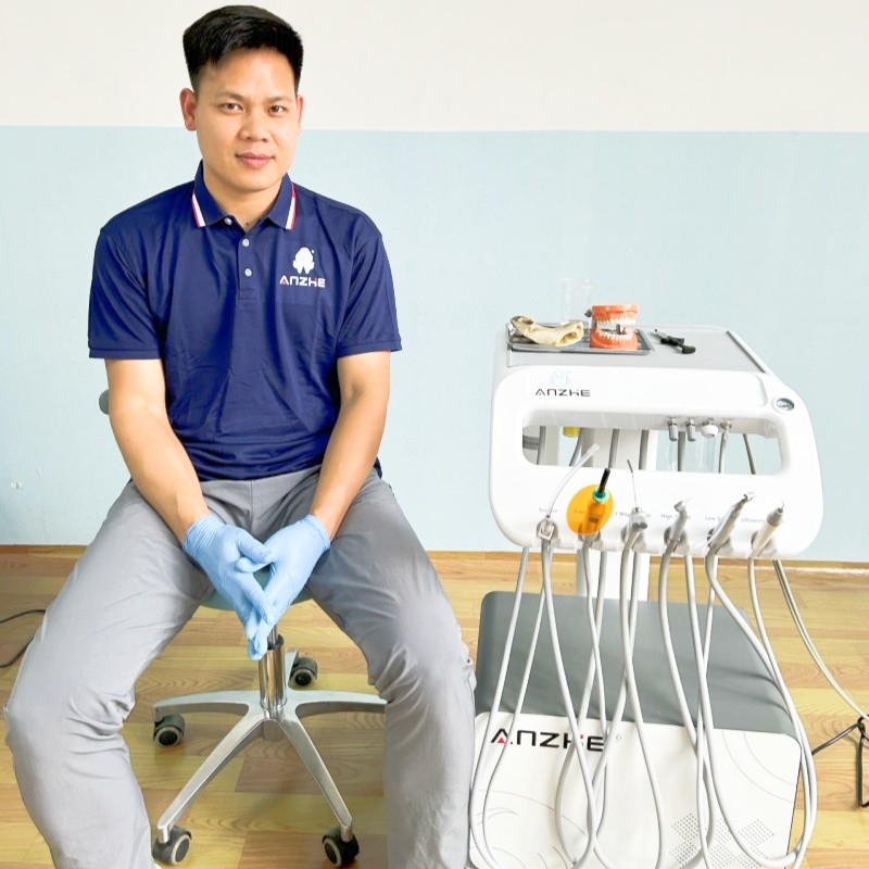 Clínica Odontológica Utilize Unidade Odontológica Móvel Com Baixo Ruído Construído em Compressor Carrinhos Dentários Portáteis Com Rodagens