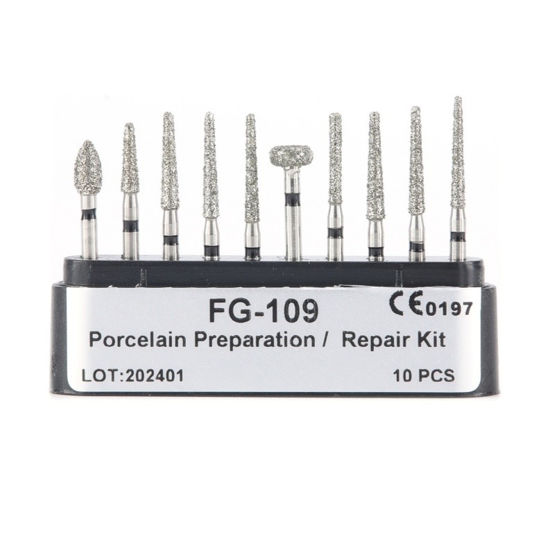 Fornecimento Quente Dental Diamante Bur Set Finishing Cavidade Kit de Preparação Fábrica Diretamente de alta velocidade