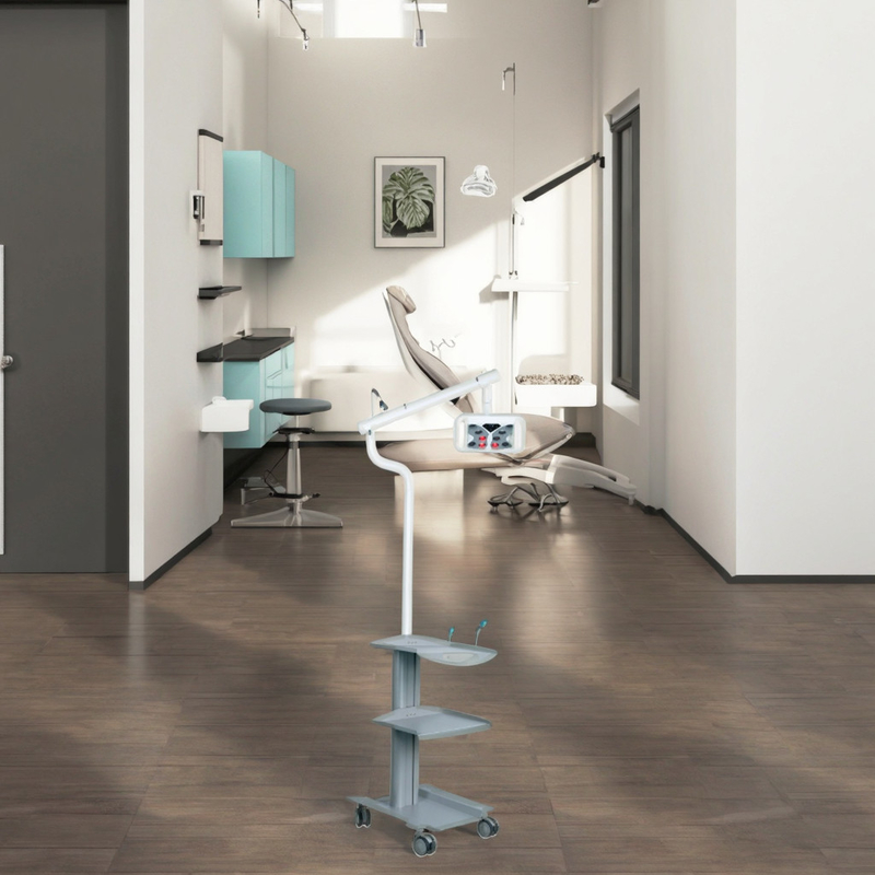 Máquina de branqueamento de dentes de alta eficiência Azul Vermelho Roxo Roxo 3 cores Dentes Dentários Branqueamento de Luz com Carrinho Móvel