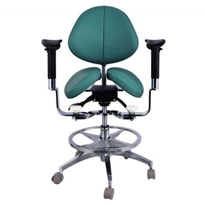 Bom preço. Assento de sela ergonômico dividido Sento de sela dentista Luxo Micro Fibra de couro Dental Silla giratória on-line