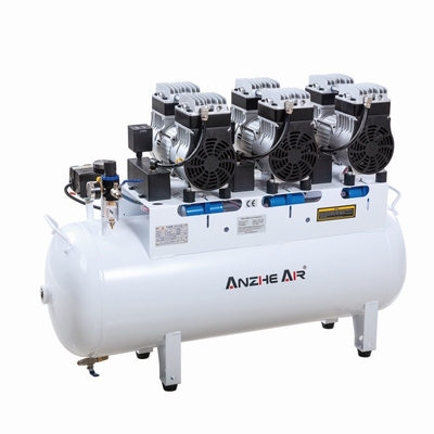 Compressor de ar silencioso de 90L Compressor de ar dental de 2500W livre de óleo usado para 6 cadeiras dentárias