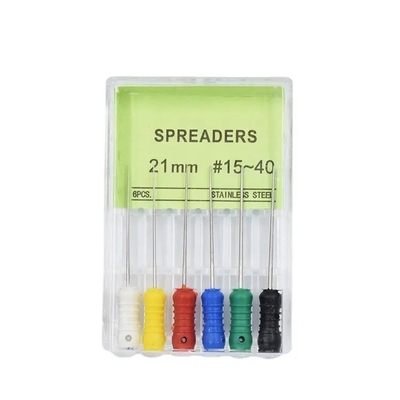 Endodônticos Dentários Finger Spreaders 21/25mm de aço inoxidável de uso manual Endodônticos de canais de raízes File Dental Spreaders