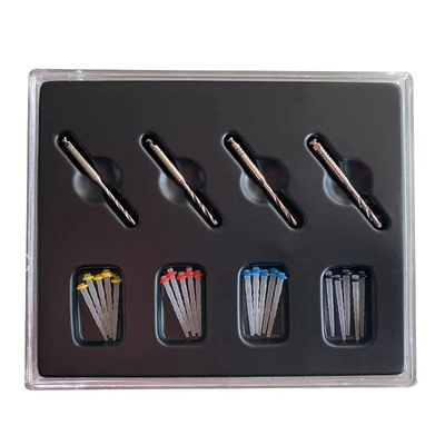 Dentário parafusos retos endodoncia cônica espiral de fibra de post com brocas 20 postos e 4 brocas Dental de fibra de vidro post