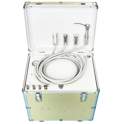 Unidade de entrega dental portátil com sistema de compressor de ar Unidade dental móvel de 550W Maleta Mini Turbina de tratamento dental