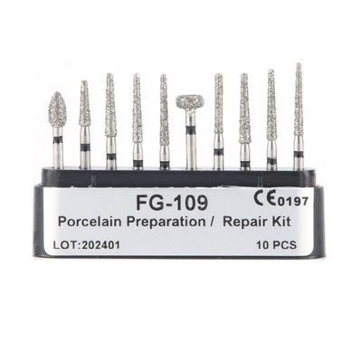 Fornecimento Quente Dental Diamante Bur Set Finishing Cavidade Kit de Preparação Fábrica Diretamente de alta velocidade