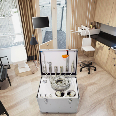 Unidade Dental Móvel com Compressor Silencioso Unidade Dental Portátil Turbina Unidade Dentária Estudantes de Prática Unidade Portátil de Tratamento Dental