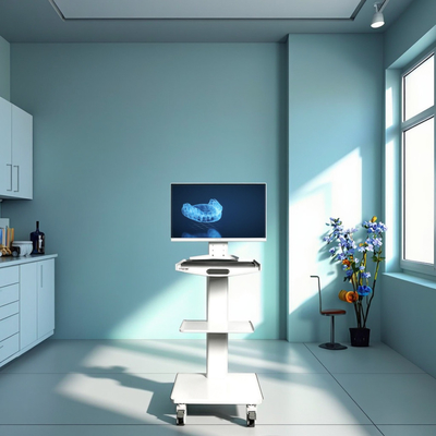 Hospital Oral Scanner Carrinho de Enfermagem Móvel Carrinho Dental de 3 camadas Carrinho Móvel de Aço Inoxidável Com Soquete Construído