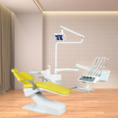 Fábrica de Anzhe Nova unidade de cadeira dentária de design com função de clareamento de dentes Operação unidade dentária de PU amarelo luz