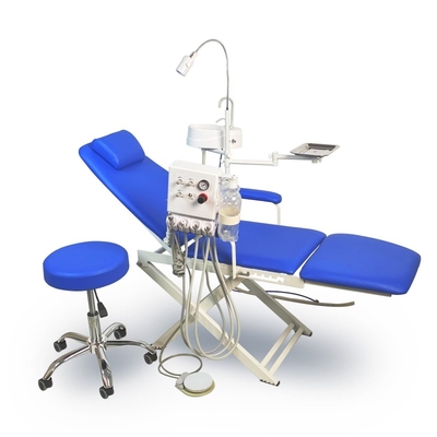 Unidade de Cadeira Dentária Portátil Dobrável com Escarradeira de Aço Inoxidável, Bandeja de Instrumentos e Luz Móvel Cadeira Dentária Dobrável
