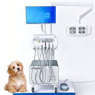 Máquina de Tratamento Dental de Animais de estimação All-in-One Unidade Dental Veterinária Móvel com Lâmpada LED PC Carrinho Dental Veterinário Móvel para Cuidados Orais de Cães