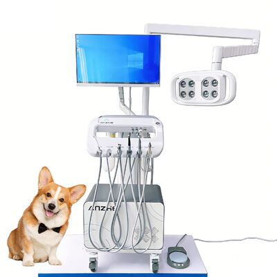 Máquina de Tratamento Dental de Animais de estimação All-in-One Unidade Dental Veterinária Móvel com Lâmpada LED PC Carrinho Dental Veterinário Móvel para Cuidados Orais de Cães