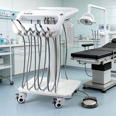 Bom preço. Fábrica direta unidade de tratamento dentário veterinário móvel com escalador e luz de cura.Sucção & F on-line