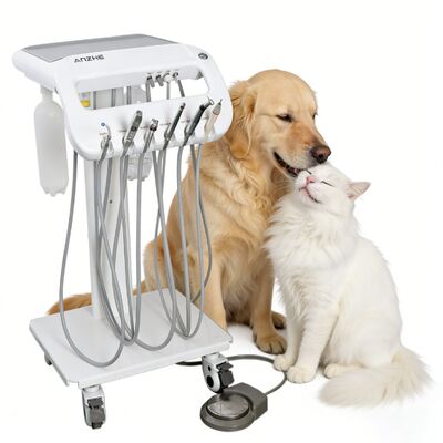 Trolley Dental Veterinário Carrinho de Tratamento Dental de Animais de estimação Unidade Dental Veterinária Portátil para Equipamento de Limpeza de Dentes de Cães e Gatos
