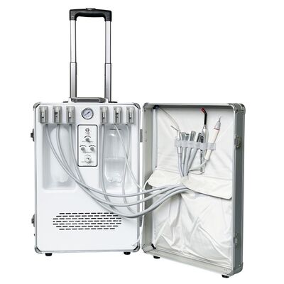 Unidade Odontológica Portátil CE com Compressor de Ar Unidade de Turbina Odontológica Móvel Conjunto Completo Equipamento Odontológico Silencioso Sem Óleo para Uso em Clínica e Exterior