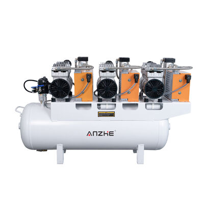 Compressor de ar dentário de 2550W com secador 90L Compressor de ar silencioso sem óleo para cadeiras dentárias múltiplas Equipamento clínico