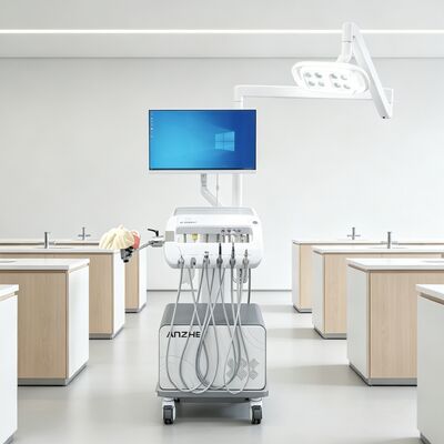 Bom preço. 550W Compressor de Ar Dental Simulador de Treinamento com Modelo Realista de Cabeça Fantasma em Carrinho Móvel Portátil para Equipamento de Ensino Odontológico on-line