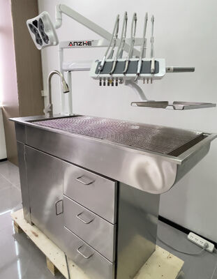 Todos em um unidade dentária veterinária com compressor de ar livre de óleo silencioso luz LED equipamento dentário veterinário portátil para clínica de animais