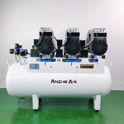 Bom preço. Compressor de ar silencioso de 90L para unidades dentárias. Compressor dentário de alta qualidade sem óleo de 2550W para uma operação silenciosa e eficiente. on-line