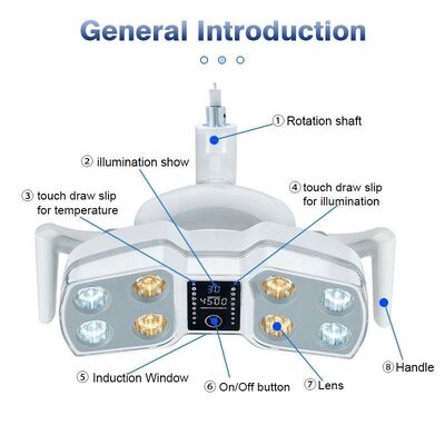 Bom preço. Lâmpada dental LED de funcionamento com 8 lâmpadas LED controle de sensor infravermelho e temperatura de cor ajustável para cadeira dental on-line