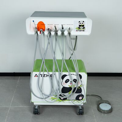 Unidade odontológica veterinária portátil com compressor de ar silencioso sem óleo Estação de trabalho odontológica veterinária compacta com destartarizador ultrassônico LED luz de cura e sistema de sucção para clínica odontológica animal