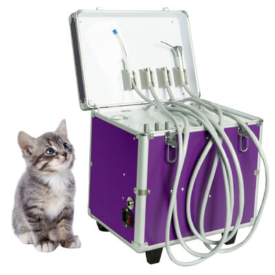 Unidade dentária veterinária portátil com compressor de ar livre de óleo sistema de sucção garrafa de água equipamento dentário veterinário móvel para clínica dentária animal
